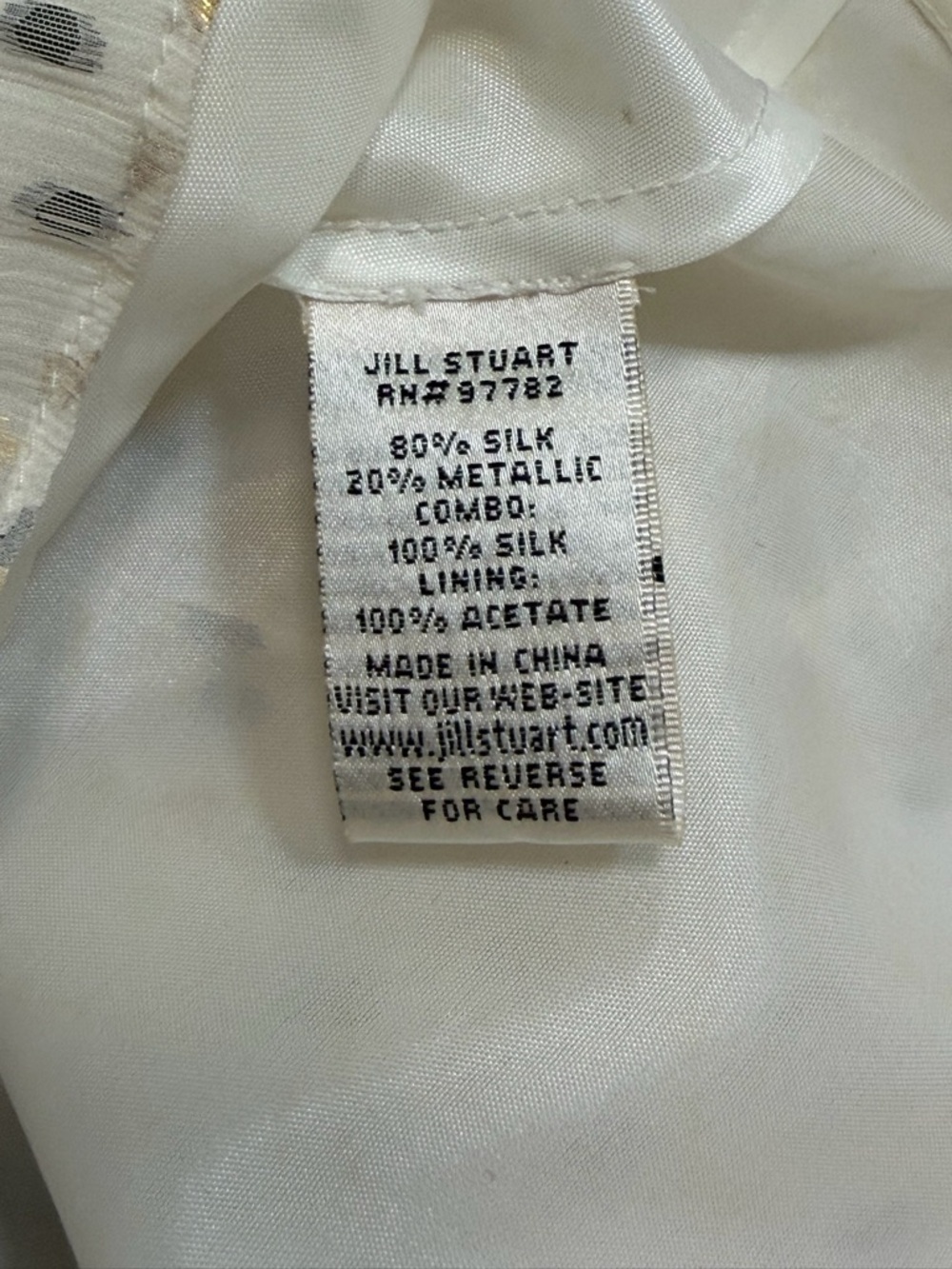 Vintage silk metallic polka dot long sleeve flouncy dress, size medium - Picture 7 of 8